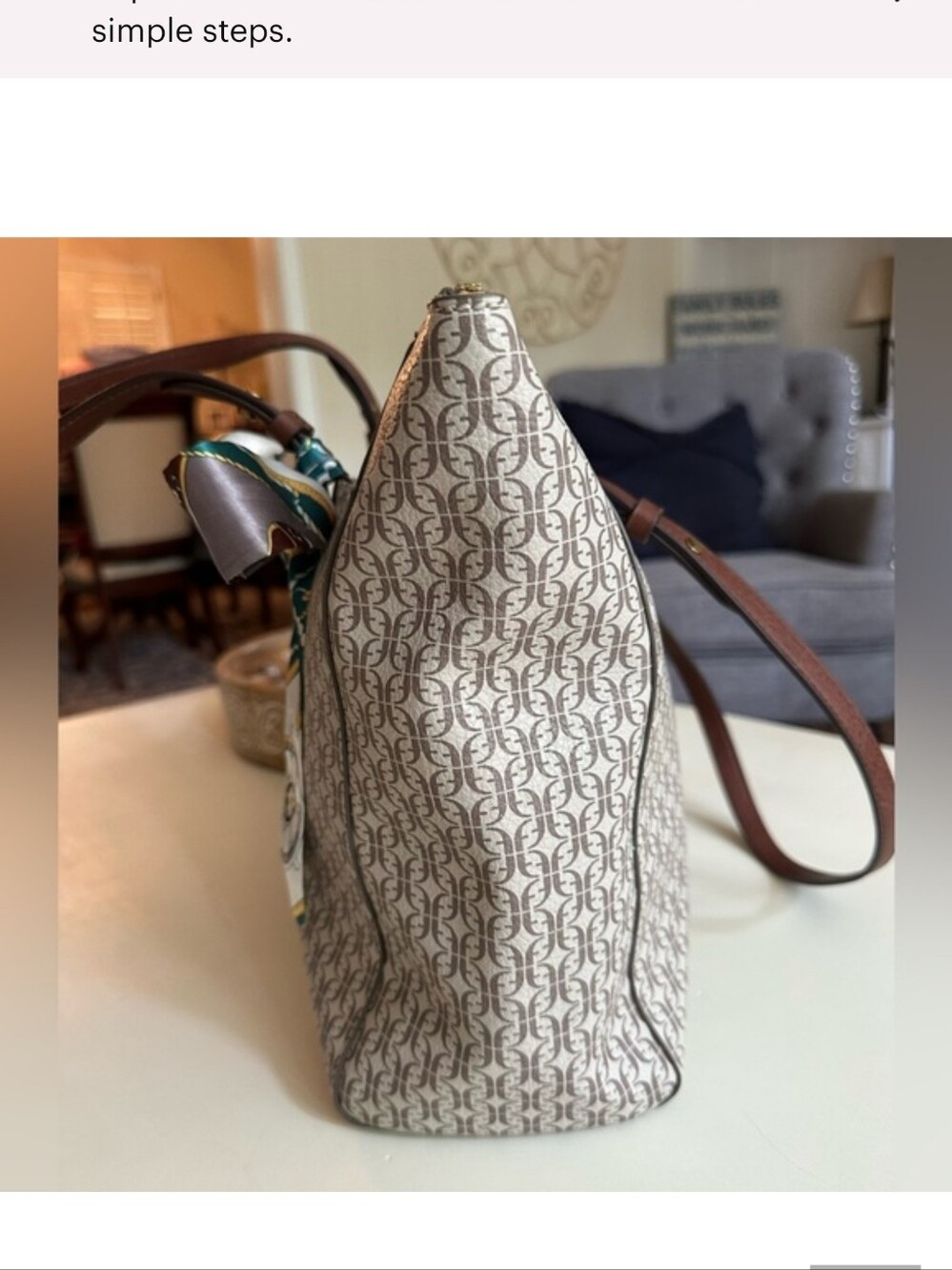 Fossil - Rachel Tote Bag With Brass Key And Scarf - Picture 9 of 13
